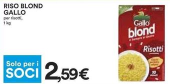 Coop RISO BLOND GALLO 1 kg offerta