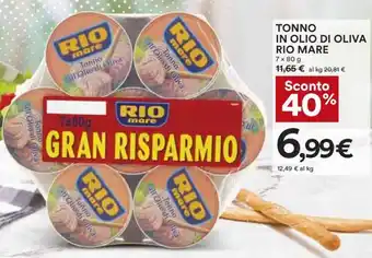 Coop TONNO IN OLIO DI OLIVA RIO MARE 7x 80 g offerta