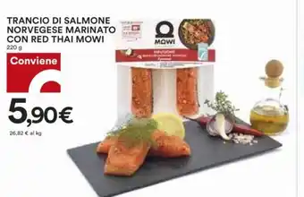 Coop TRANCIO DI SALMONE NORVEGESE MARINATO CON RED THAI MOWI 220 g offerta