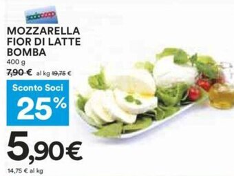 Coop MOZZARELLA FIOR DI LATTE BOMBA 400 G offerta