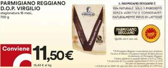 Coop PARMIGIANO REGGIANO D.O.P. VIRGILIO stagionatura 18 mesi, 700 g offerta