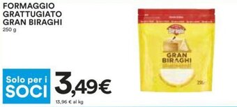 Coop FORMAGGIO GRATTUGIATO GRAN BIRAGHI 250 g offerta