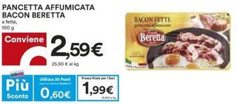 Coop PANCETTA AFFUMICATA BACON BERETTA 100 g offerta