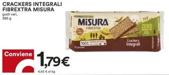 Coop CRACKERS INTEGRALI FIBREXTRA MISURA 385 g offerta