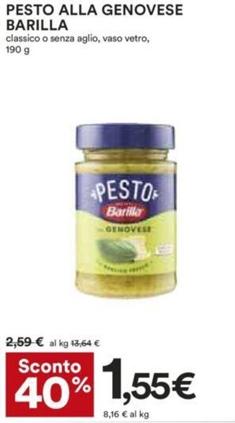 Coop PESTO ALLA GENOVESE BARILLA 190 g offerta