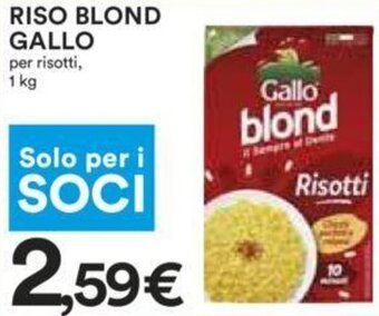 Coop RISO BLOND GALLO per risotti, 1 kg offerta