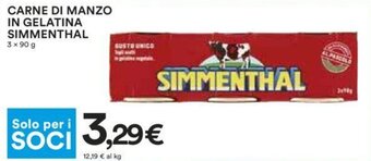 Coop CARNE DI MANZO IN GELATINA SIMMENTHAL 3 x 90 g offerta