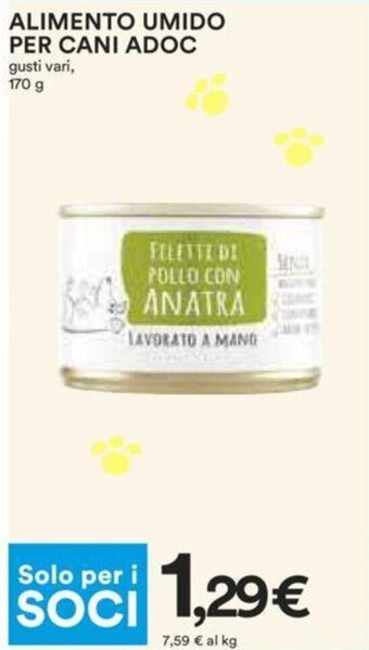 Coop ALIMENTO UMIDO PER CANI ADOC gusti vari, 170 g offerta