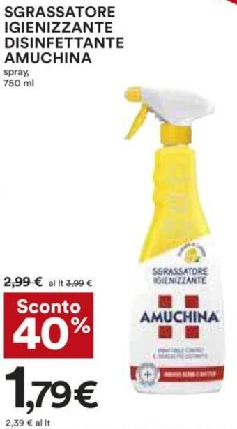Coop SGRASSATORE IGIENIZZANTE DISINFETTANTE AMUCHINA spray, 750 ml offerta