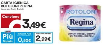Coop CARTA IGIENICA ROTOLONI REGINA decorata, 2 veli, 4 rotoli offerta