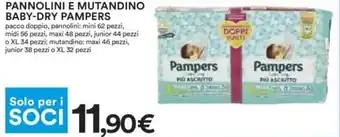 Coop PANNOLINI E MUTANDINO BABY-DRY PAMPERS offerta