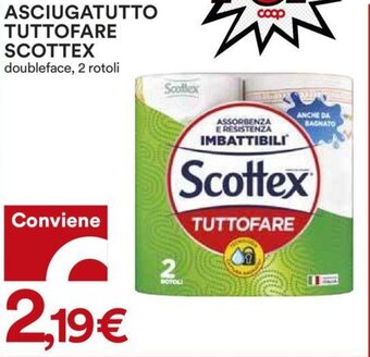 Coop ASCIUGATUTTO TUTTOFARE SCOTTEX doubleface, 2 rotoli offerta