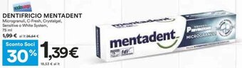 Coop DENTIFRICIO MENTADENT 75 ml offerta