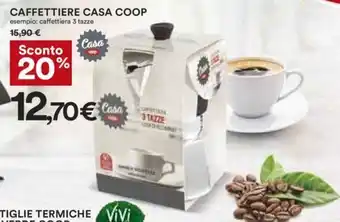 Coop CAFFETTIERE CASA COOP caffettiera 3 tazze offerta