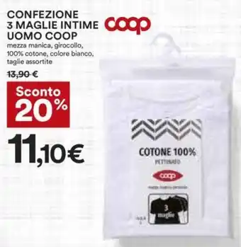 Coop CONFEZIONE 3 MAGLIE INTIME UOMO COOP offerta