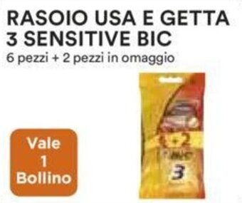 Coop RASOIO USA E GETTA 3 SENSITIVE BIC 6 pezzi + 2 pezzi in omaggio offerta