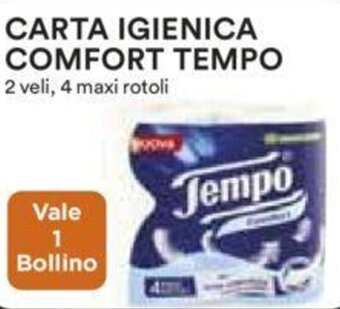 Coop CARTA IGIENICA COMFORT TEMPO 2 veli, 4 maxi rotoli offerta