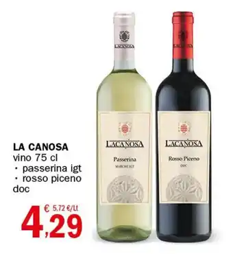 Crai LA CANOSA vino 75 cl offerta