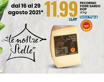 Eurospin Le Nostre Stelle Pecorino Fiore Sardo Dop offerta