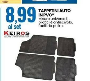 Eurospin Keiros Tappetini Auto In Pvc offerta