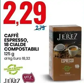 Eurospin Don Jerez Caffe Espresso 18 Cialde Compostabili offerta