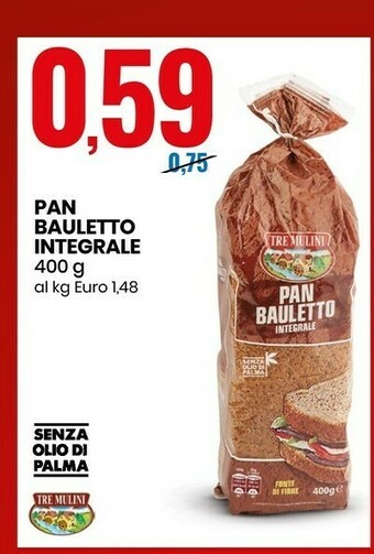 Eurospin Tre Mulini - Pan Bauletto 400 G(ml) offerta