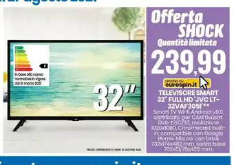 Eurospin Televisore Smart 32'' Full Hd 32vaf305i offerta