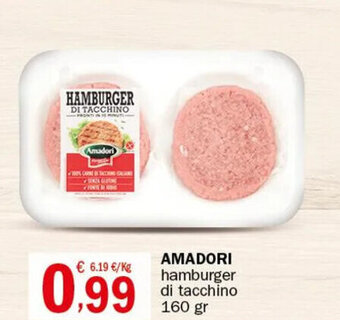 Crai AMADORI hamburger di tacchino 160 gr offerta