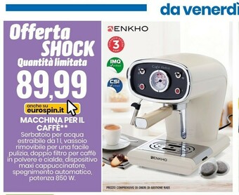 Eurospin Enkho Macchina Per Il Caffe offerta