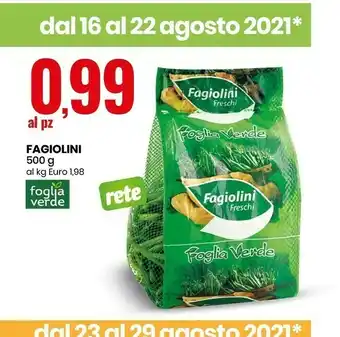 Eurospin Foglia verde Fagiolioni offerta