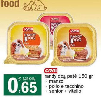 Crai CRAI randy dog patè 150 gr offerta