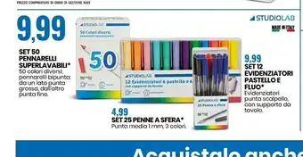 Eurospin Studio Lab Set 50 Pennarelli Superlavabili offerta