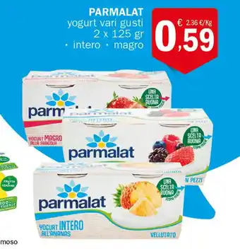 Crai PARMALAT yogurt vari gusti 2 x 125 gr intero magro offerta