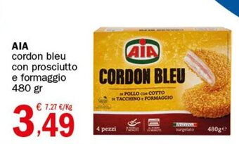 Crai AIA cordon bleu con prosciutto e formaggio 480 gr offerta