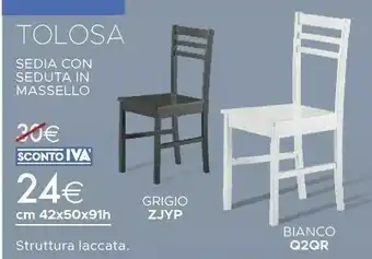 Mondo Convenienza Sedia Con Seduta In Massello offerta