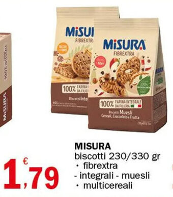 Crai MISURA biscotti 230/330 gr offerta