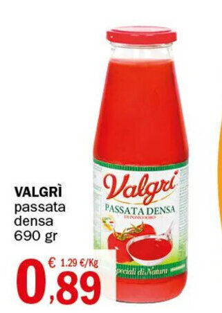 Crai VALGRÌ passata densa 690 gr offerta