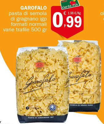 Crai GAROFALO pasta di semola di gragnano igp formati normali varie trafile 500 gr offerta