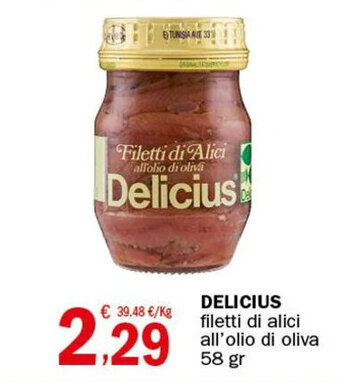 Crai DELICIUS filetti di alici all'olio di oliva 58 gr offerta