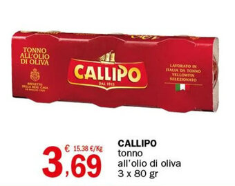Crai CALLIPO tonno all'olio di oliva 3 x 80 gr offerta