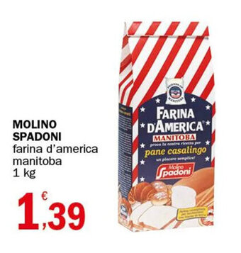 Crai MOLINO SPADONI farina d'america manitoba 1 kg offerta