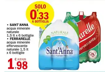 Crai SANT'ANNA acqua minerale naturale 1,5 It x 6 bottiglie offerta
