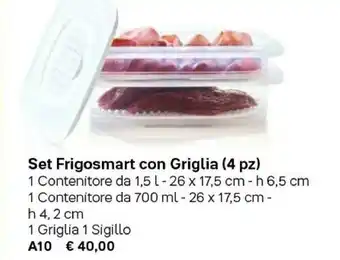 Tupperware Set Frigosmart Con Griglia 4 Pezzi A10 offerta