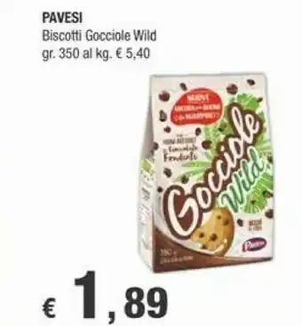 Crai Pavesi Gocciole Wild Con Farina Integrale E Cioccolato Fondente 350 G(ml) offerta