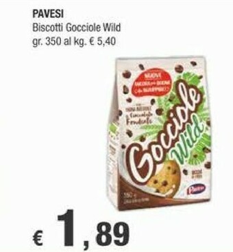 Crai Pavesi Gocciole Wild Con Farina Integrale E Cioccolato Fondente 350 G(ml) offerta