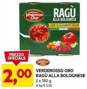 DPiù VERDEROSSO ORO RAGÙ ALLA BOLOGNESE 2 x 180 g offerta