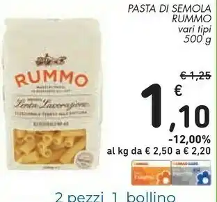Conad Rummo Rigatoni N°50 500 G(ml) offerta