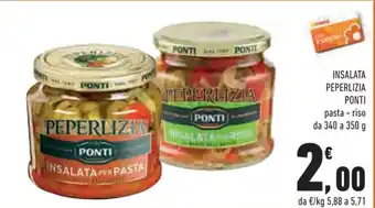 Conad Margherita INSALATA PEPERLIZIA PONTI pasta - riso da 340 a 350 g offerta