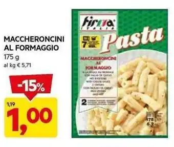 DPiù MACCHERONCINI AL FORMAGGIO 175 g offerta