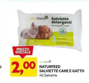 DPiù NATURFEED SALVIETTE CANE E GATTO 40 Salviette offerta